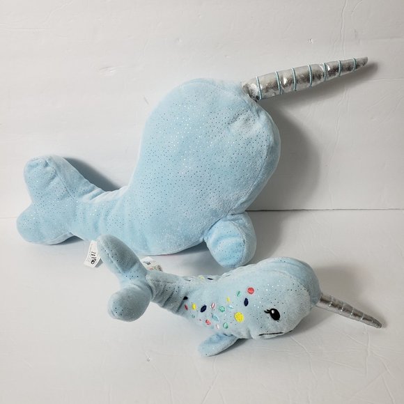 Blue Stuffed Narwhal Baby & Mama Narwhals - Picture 3 of 9